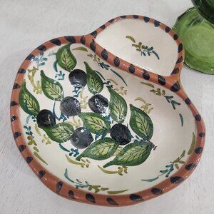 Olaria Eristo Sao Pedro Portugal Vintage Pottery Olive Bowl